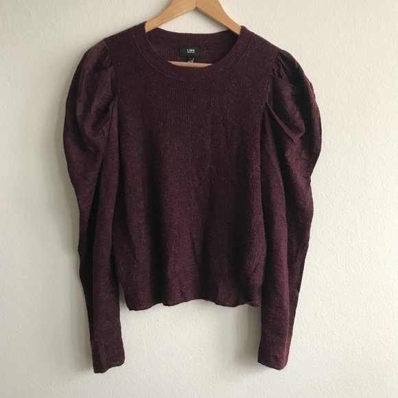 Anthropologie Sweaters - Anthropologie Line the Label Wool and Alpaca Puff Sleeve Sweater Pullover Size S